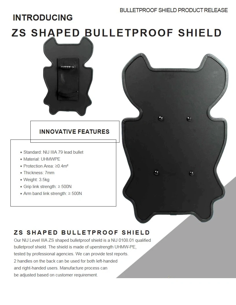 Nij Level Iiia Millitary Ballistic Bulletproof Bullet Proof Shield for Police